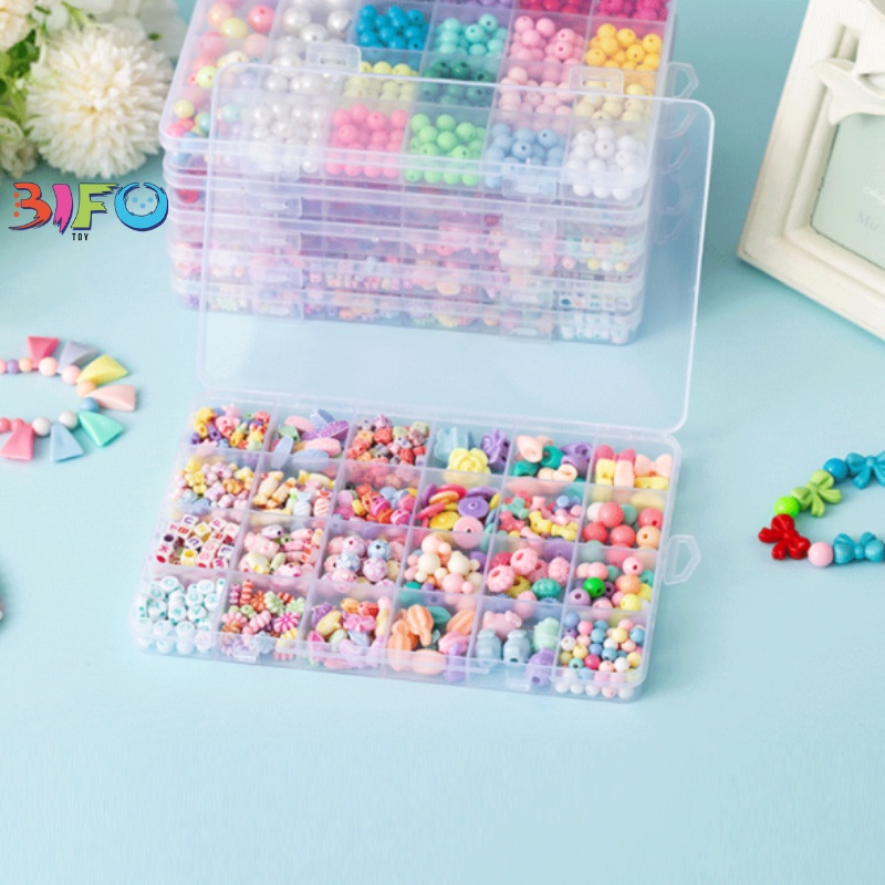 Hộp xâu vòng hạt cườm bộ đầy đủ loại đẹp cho bé