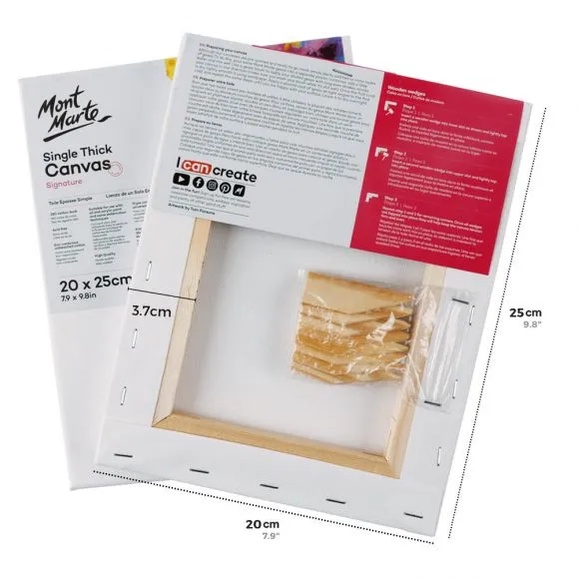 Vải toan Mont Marte vẽ màu acrylic, sơn dầu Úc Signature Single Thick Canvas sơn lót 3 lớp nhiều size - Hoạ cụ Gia Huy