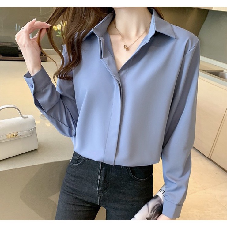 Áo Sơ Mi Nữ  👕 Áo Sơ Mi Nữ Công Sở Lụa Thời Trang Cao Cấp🎀 | BigBuy360 - bigbuy360.vn