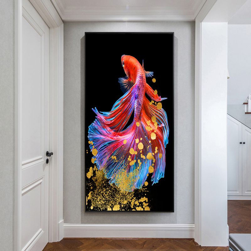 Tranh thêu cá chép hóa rồng E110