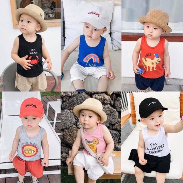 Áo thun ba lỗ Minky Mom bé trai bé gái