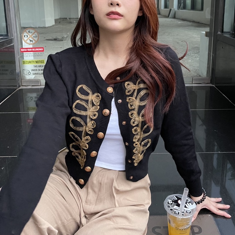 Áo len croptop voan nơ ~ 𝗫𝘂𝗸𝗮.𝘄𝗲𝗮𝗿