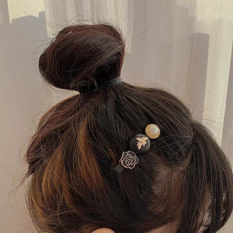 Set 5 Kẹp Tóc Màu Đen Sang Chảnh Phong Cách Retro Hàn Quốc - Hadichi