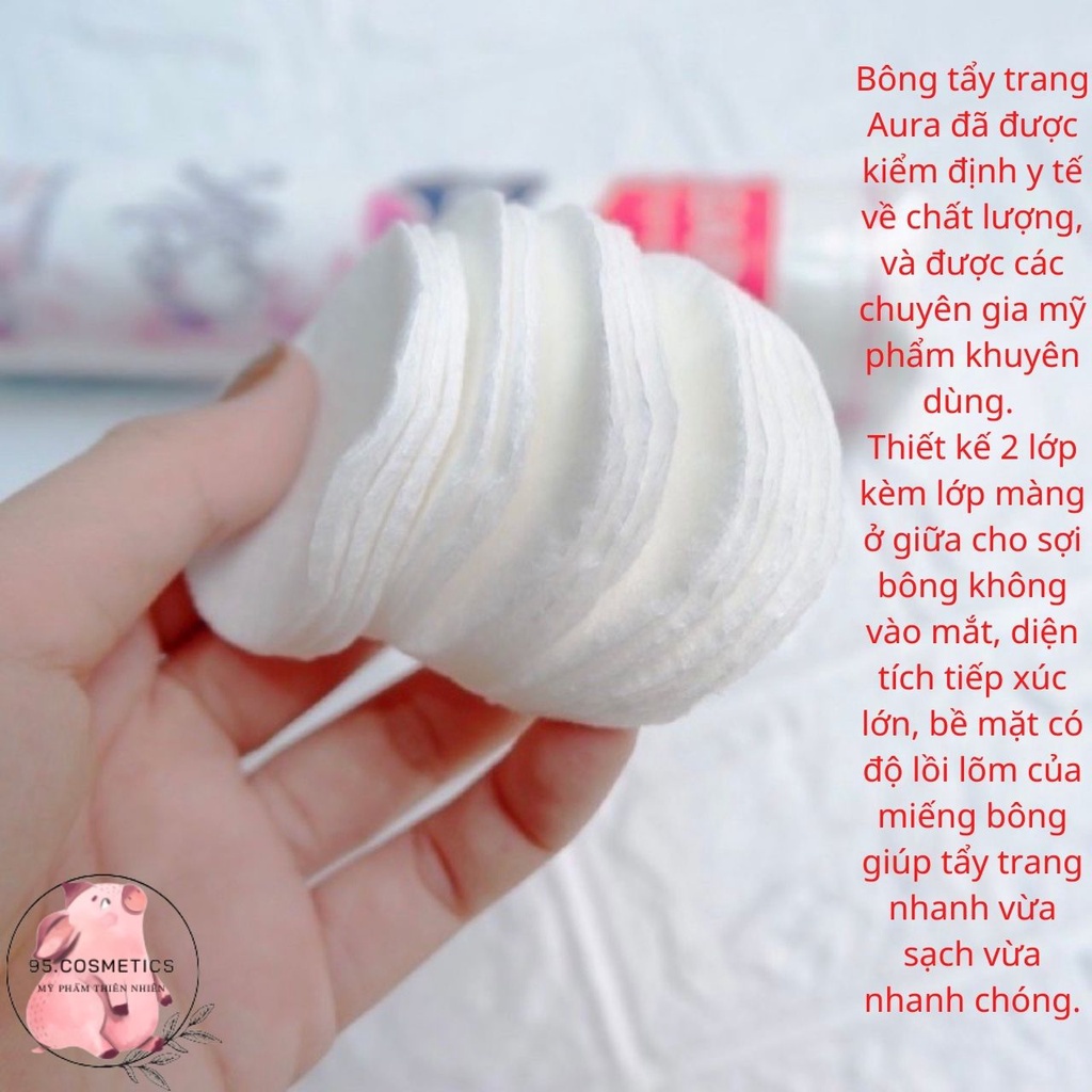 Combo 10 bông tẩy trang Aura 150 miếng