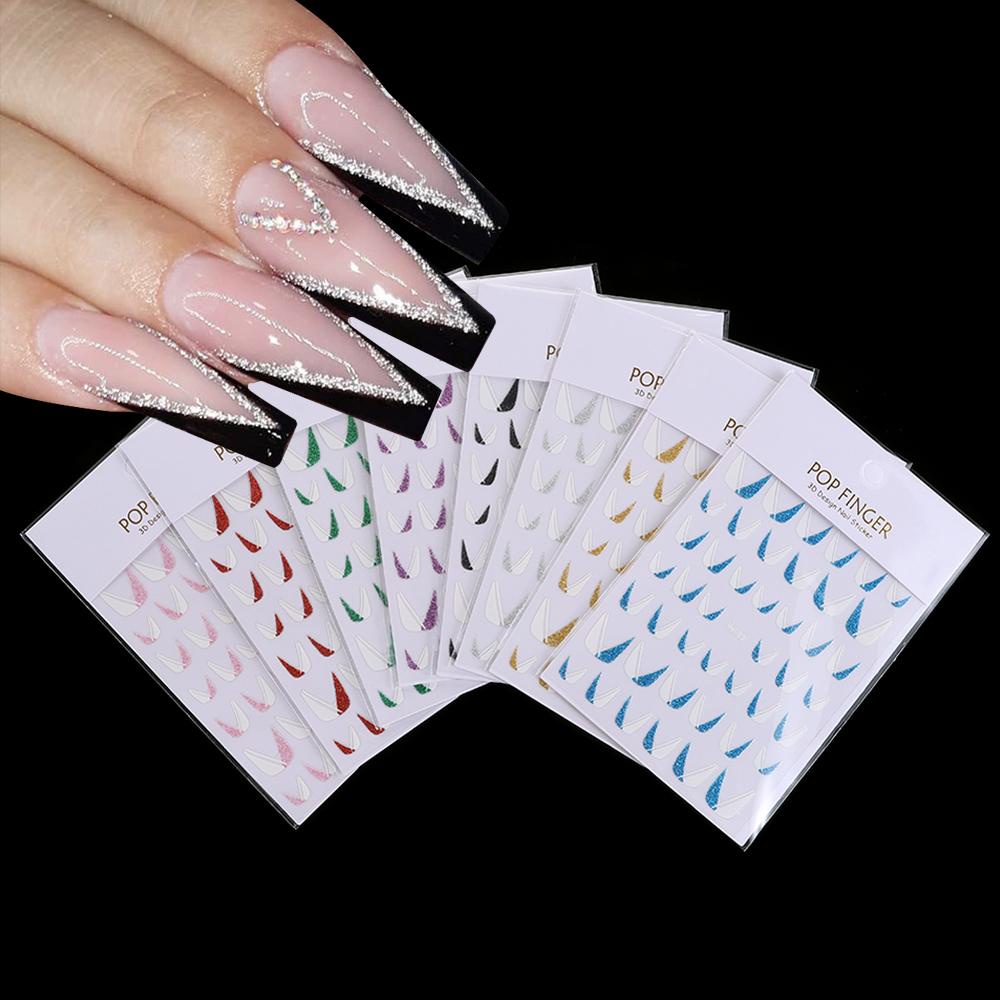 Miếng Dán Trang Trí Móng Tay 3D Nhiều Màu Sắc