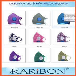 Combo 10 khẩu trang Karibon Maxair 8 lớp lọc bụi mịn.