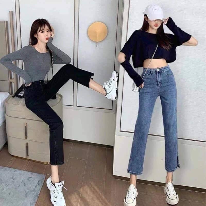 Quần jean xẻ tà Bigsize, Quần Bò Quảng Châu Cao Cấp