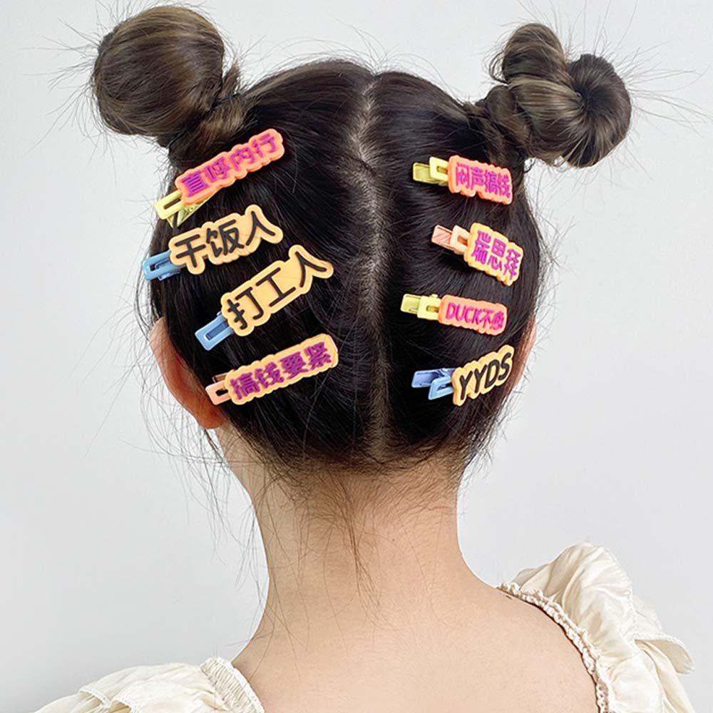 TWINKLE Kẹp Tóc Nhựa Màu Sắc Kẹo Ngọt Phong Cách Trung Hoa Dễ Thương