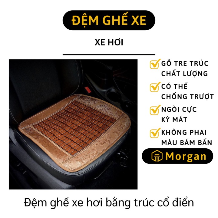 Đệm Ghế Xe Hơi - Lót Ghế Trúc Cho Ô Tô, Văn Phòng Lưu Thông Máu, Chống Ê Mỏi 9417