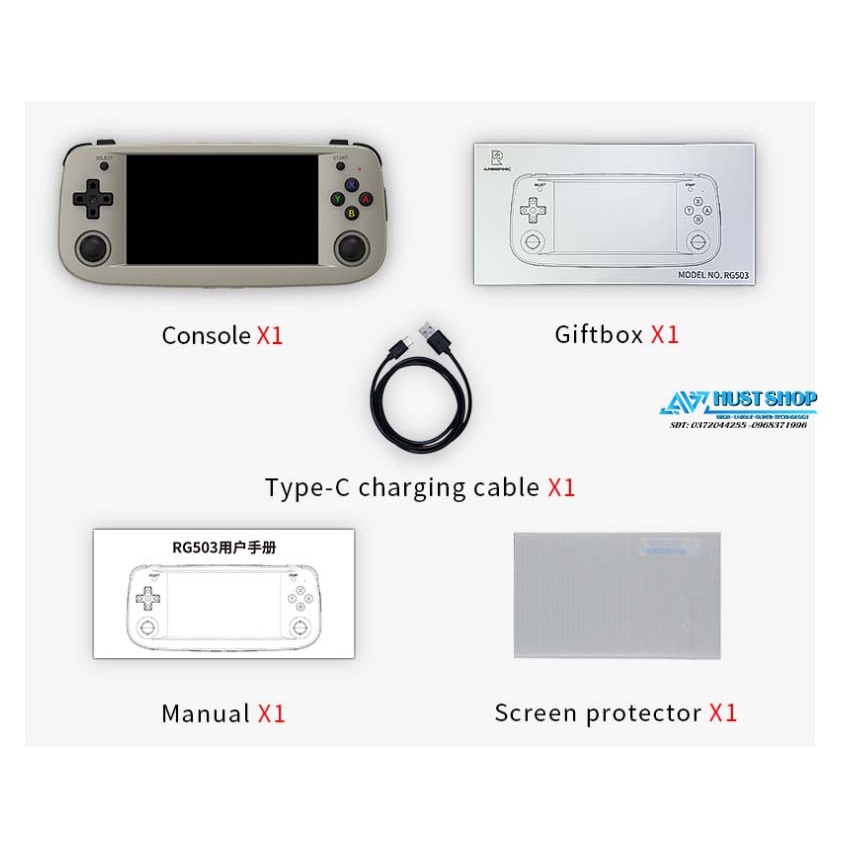 Máy Chơi Game Anbernic RG503 Màn Hình Oled IPS 4.95 inch Chip Cải Tiến Hỗ Trợ Hơn 20+ Dòng games PSP/PS1/Dreamcast/NDS..
