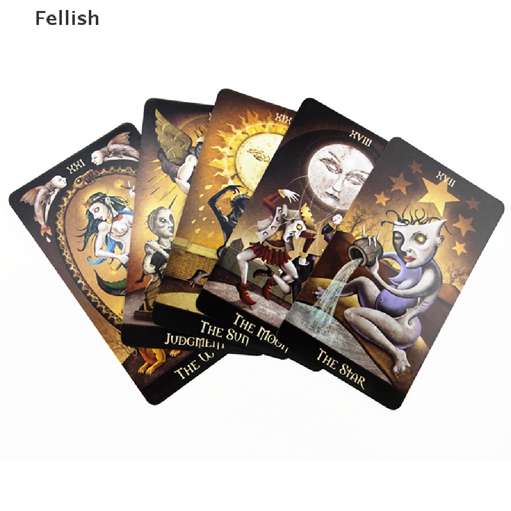 [Fellish] 1 Box Tarot Cards Oracle Game Card Family Party Prophecy Divination Board Games 436VN