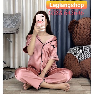 Đồ bộ pijama phi lụa tay ngắn