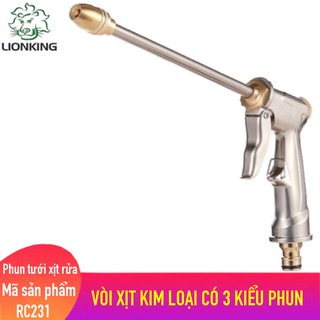 Vòi tưới cây rửa xe đa năng , vòi xịt nước làm bằng chất liệu KIM LOẠI có 3 KIỂU PHUN - RC231