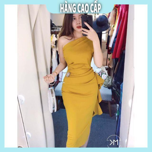 Đầm Nữ - Đầm body lệch vai bèo eo kèm phụ kiện + Ảnh thật (HÀNG SIÊU ĐẸP) | BigBuy360 - bigbuy360.vn