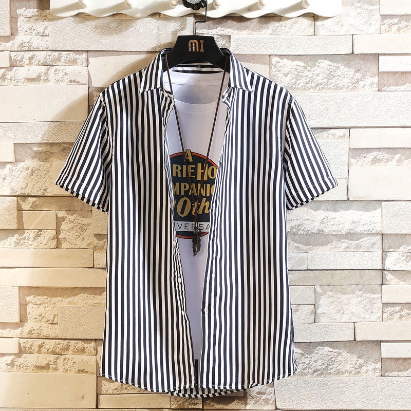 Áo Sơ Mi Nam Tay Ngắn Kẻ Sọc Thời Trang