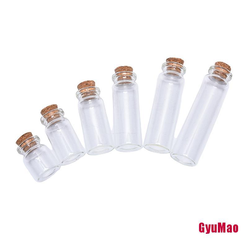 Set 10 Lọ Thủy Tinh Mini rx1GUMO Kèm Nút Bần Dùng Trang Trí Đám Cưới
