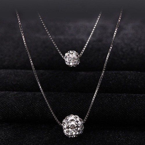 [Hàng Có Sẵn] [Hàng Có Sẵn]Dây Chuyền Hai Lớp Đính Đá Sang Trọng Cho Nữ