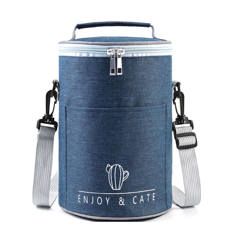 Aoto Túi Đựng Cơm Trưa Giữ Nhiệt Chống Thấm Nước Hình Trụ Bằng Nhôm