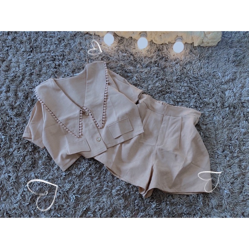 Set Jum 2 Dây Lửng Nude + Áo Khoác Dài