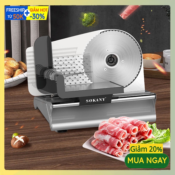 Máy thái thịt, rau củ SOKANY - Máy cắt thịt đông lạnh bán tự động