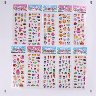 JB&10 Sheets kids cartoon ice cream food bubble stickers children school reward