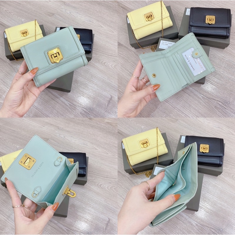 (Mới 2022) Ví CK gập nhiều ngăn kèm dây xích fullbox