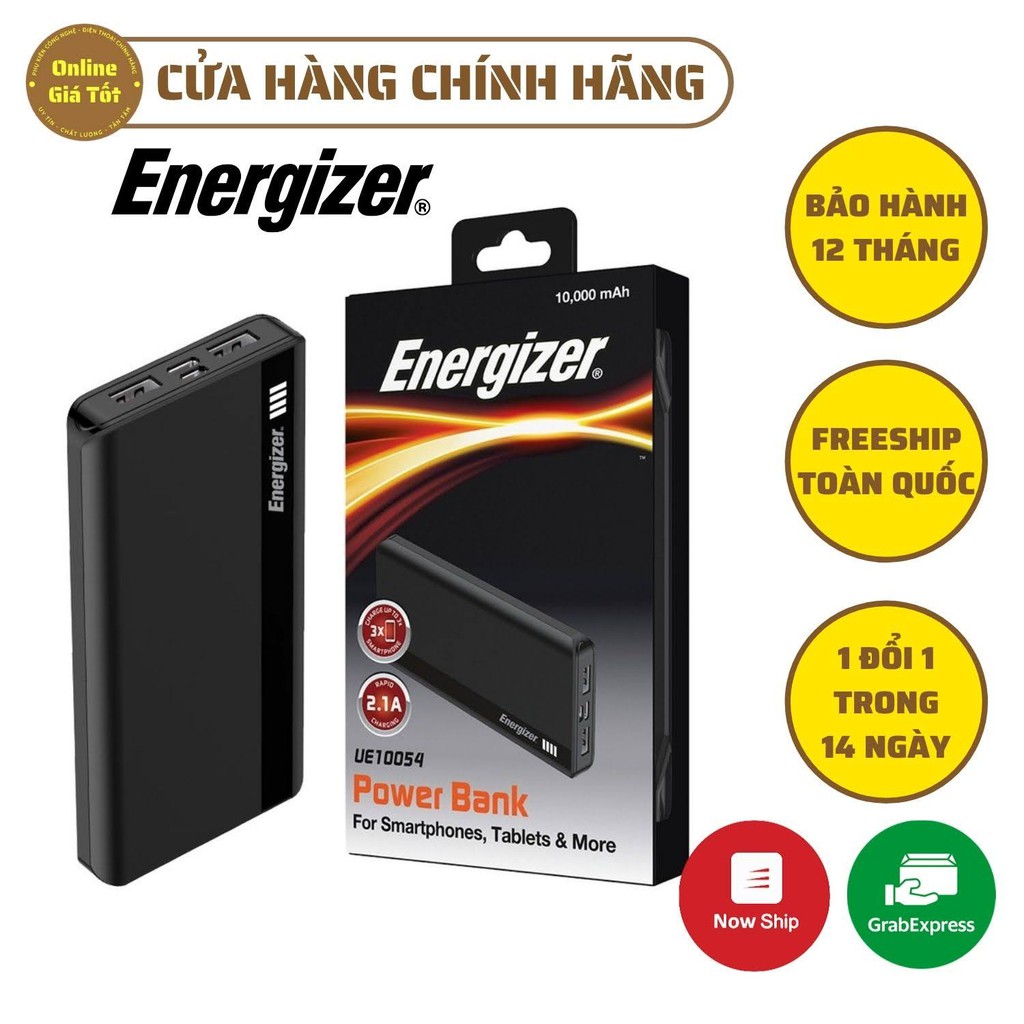 Sạc Dự Phòng Energizer CHÍNH HÃNG Dung Lượng 10000mAh UE10054| Bảo Hành 24 Tháng