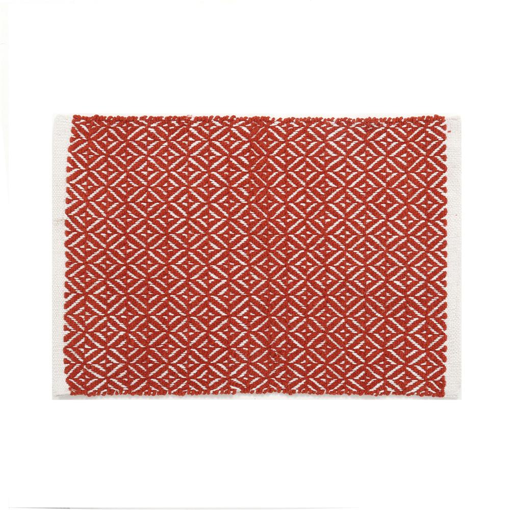 HomeBase HLS Thảm trải sàn bằng cotton có lớp chống trượt SS-VIGGA W45XH70xD1cm màu cam