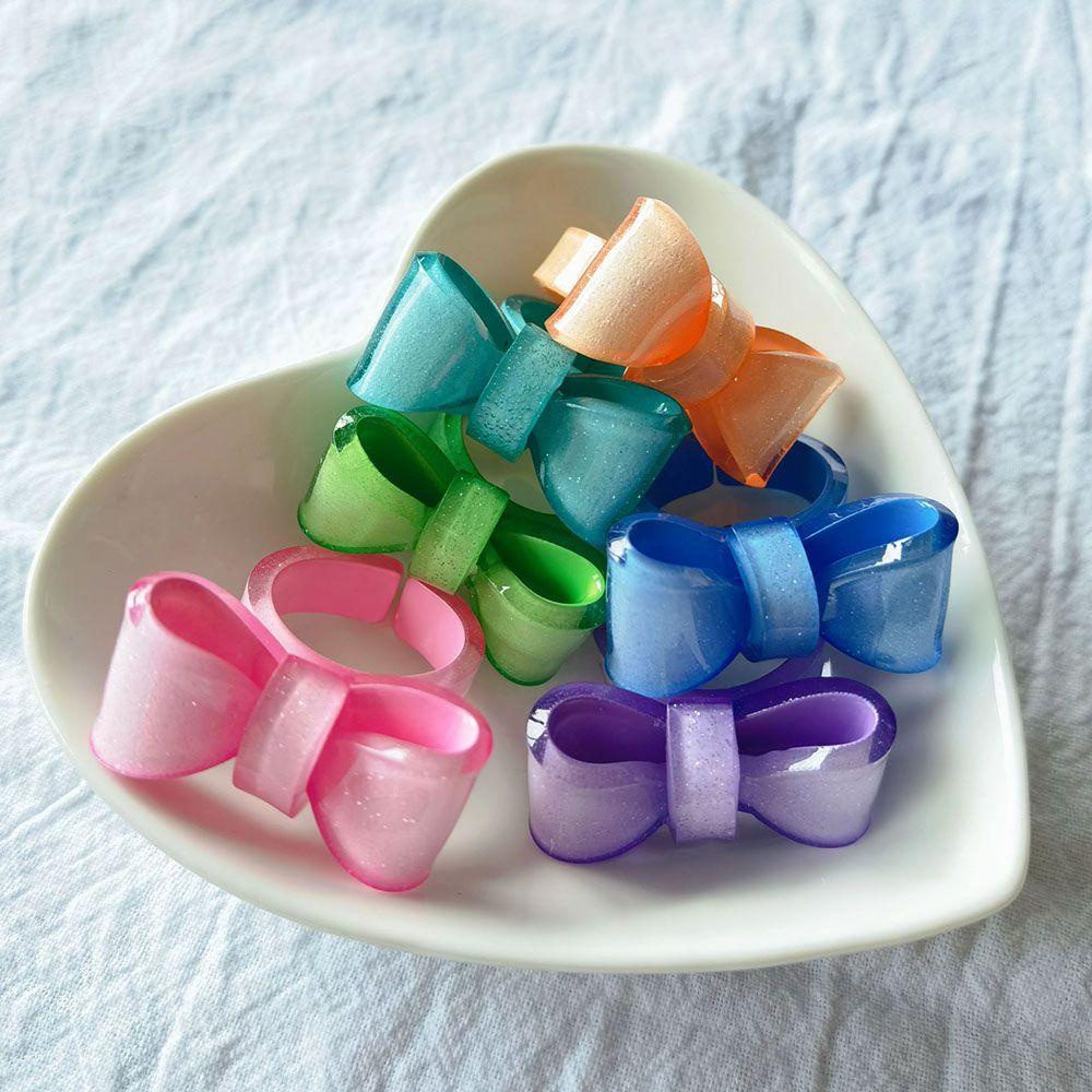 Nhẫn Hở Hình Nơ Bằng Nhựa Resin Sáng Tạo Cho Nữ