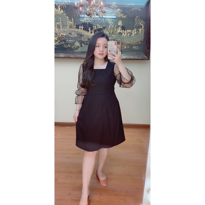 Váy bigsize cổ vuông