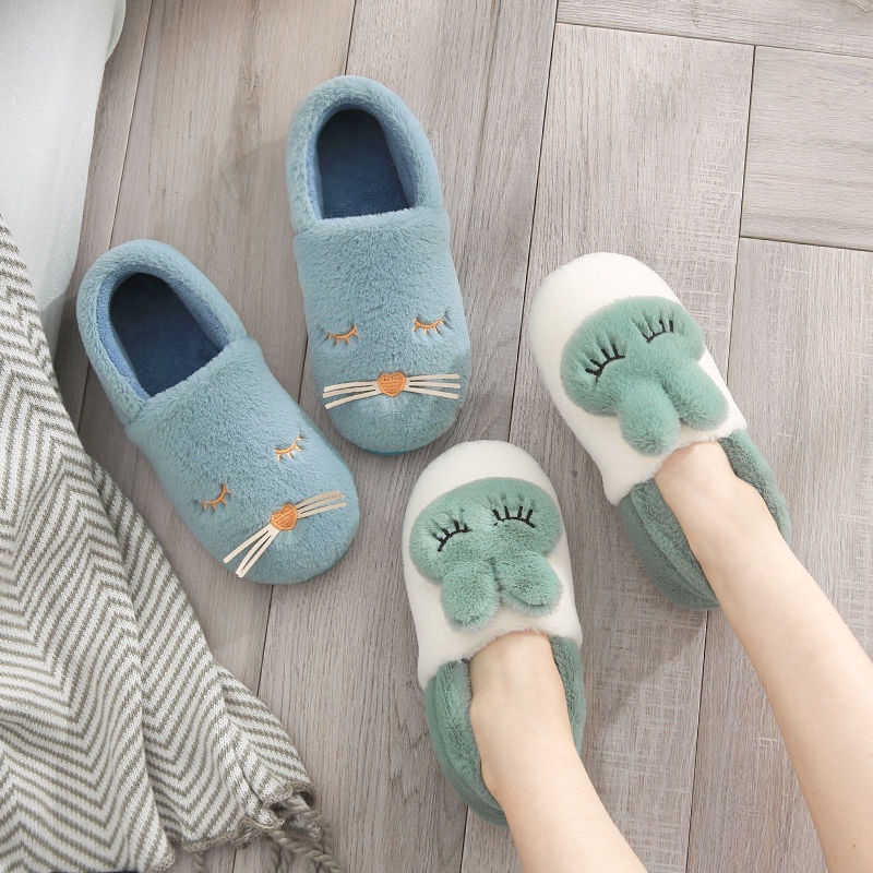 Dép bông đi trong nhà chống trượt giữ ấm mùa đông thiết kế thời trang cho nữ