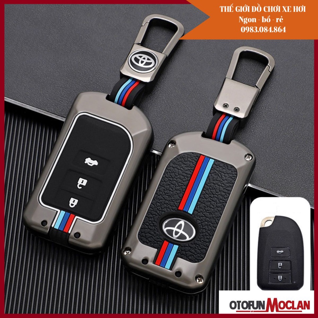 Ốp khóa kim loại - Vỏ bọc chìa smartkey ô tô TOYOTA Yaris Vios G 2015-2020
