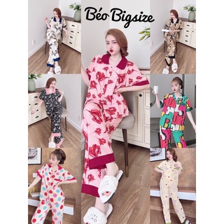 Đồ Bộ Pyjama Bigsize -Béo Bigsize 55-95kg Cao Cấp Mặc Nhà Đẹp,Chất Lụa Nhật mát xịn
