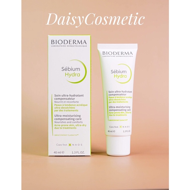 Kem dưỡng ẩm Bioderma Sebium Hydra giảm khô căng bong tróc cho da mụn