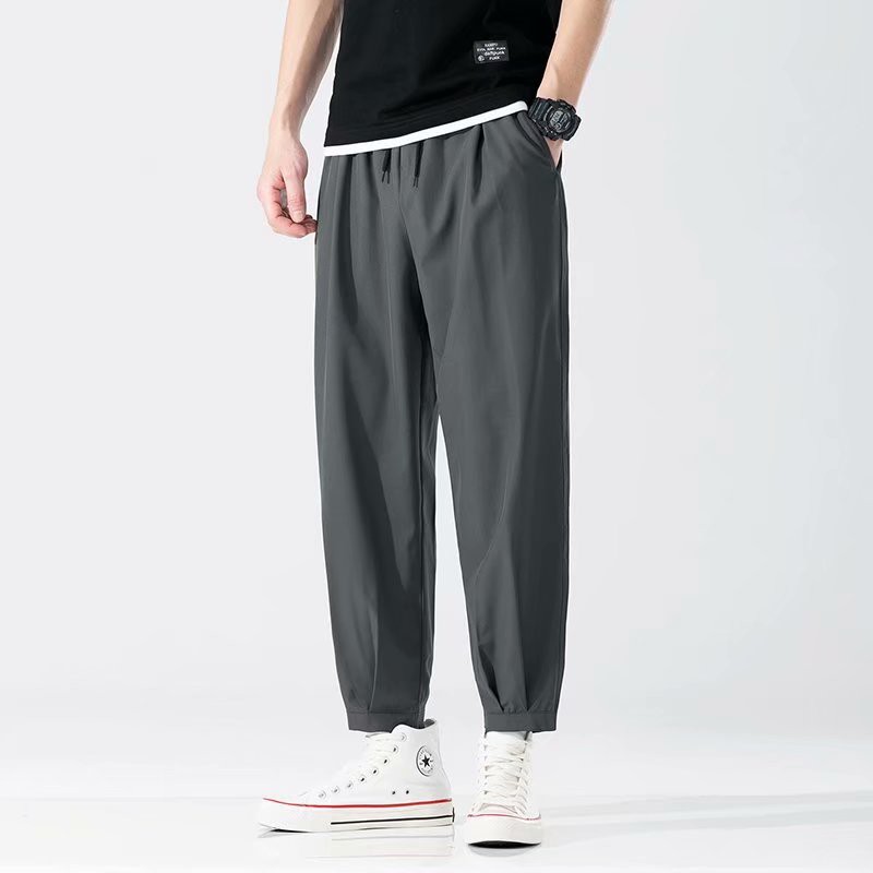 Quần Dài Vải Lụa Lạnh Mỏng Co Giãn Tốt Thời Trang Nhật Hàn Cho Nam Size M-5Xl | BigBuy360 - bigbuy360.vn