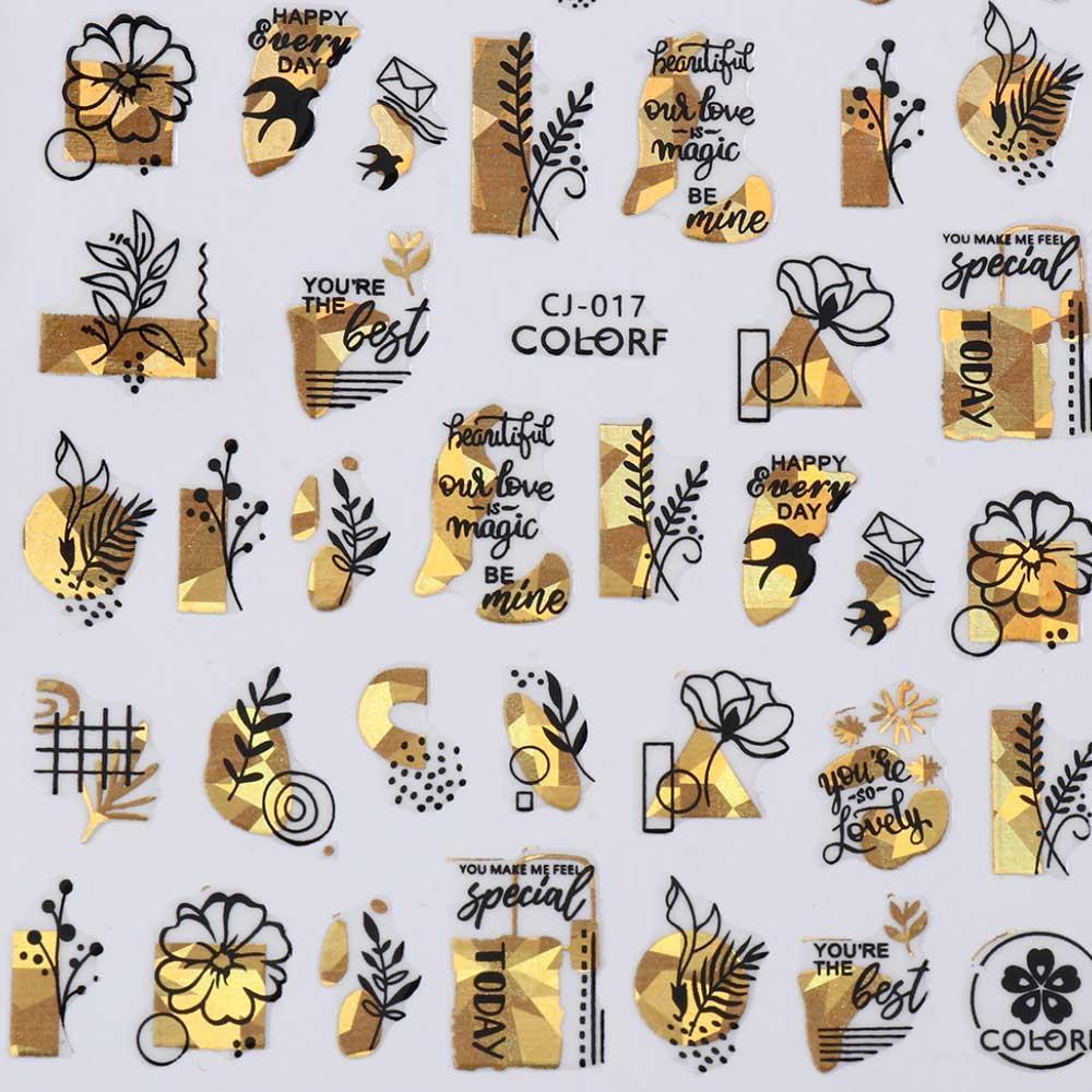 NIUYOU Sticker Dán Móng 3D Hình Lá Phong