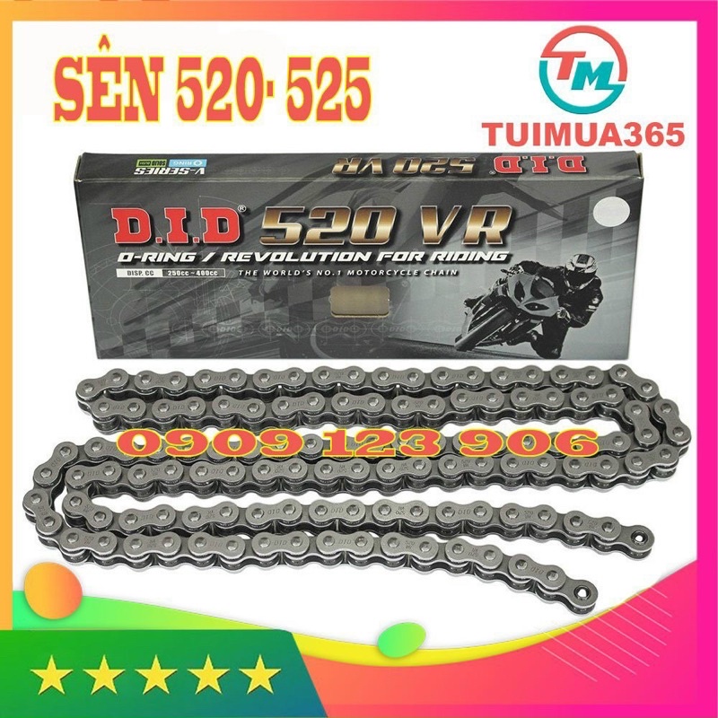 Sên moto DID O-ring 520VR-120ZB Đen