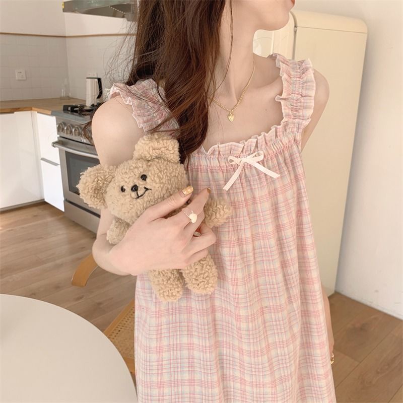 Đầm Ngủ Hai Dây Mỏng Kiểu Dáng Mới Thời Trang Mùa Hè Cho Nữ