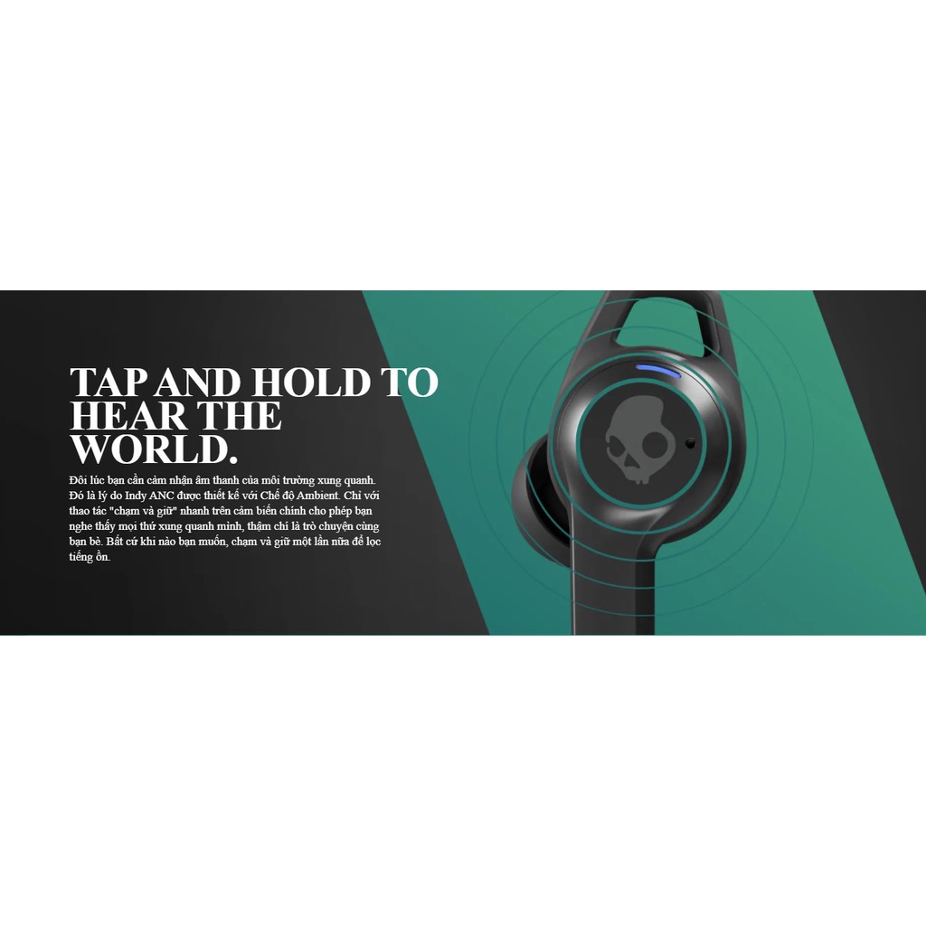 Tai nghe Skullcandy INDY ANC bluetooth không dây chính hãng Noise Canceling True Wireless