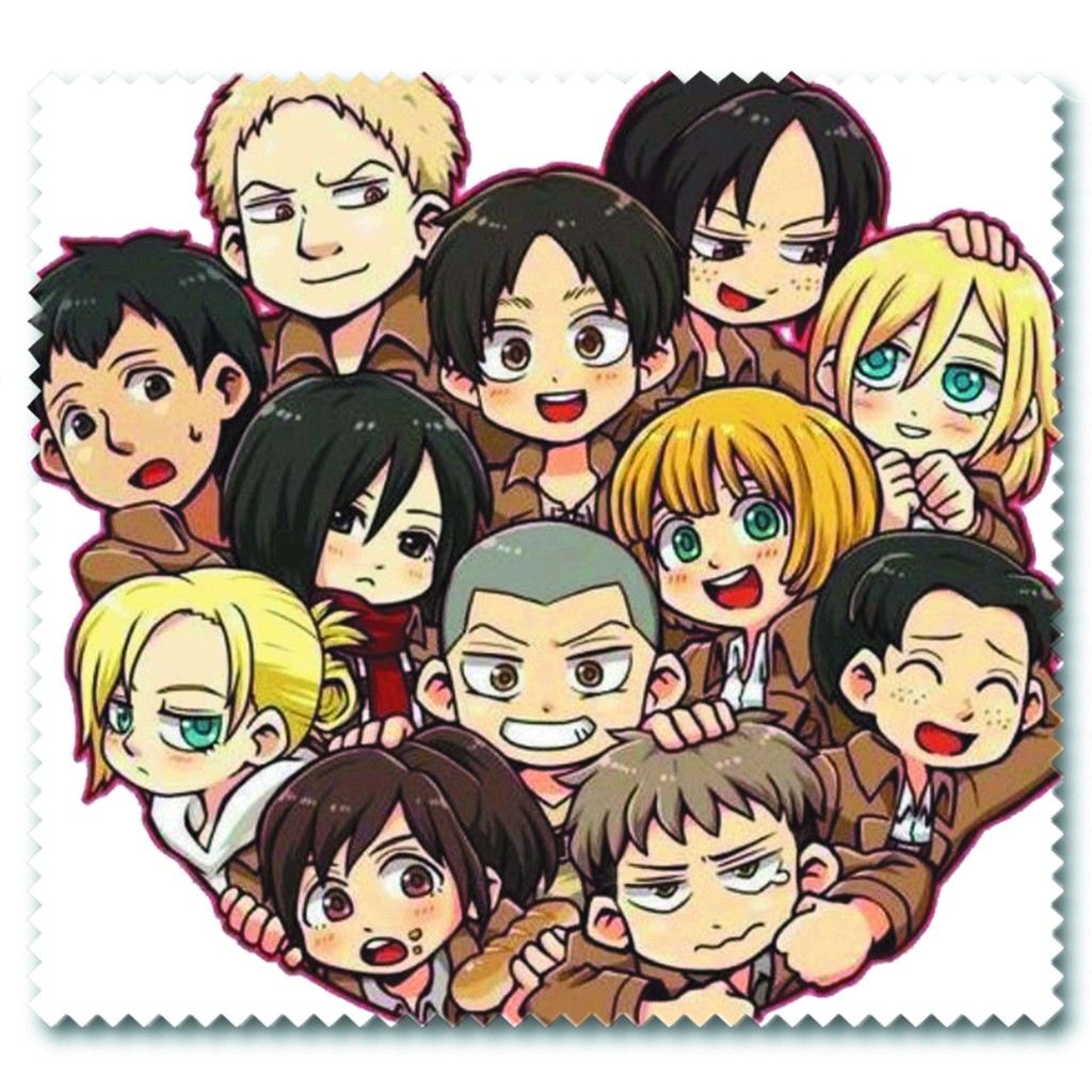 Khăn lau kính IN HÌNH Attack On Titan Đại Chiến Titan anime chibi quà tặng xinh xắn dễ thương