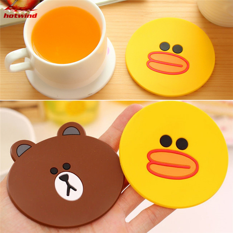 Miếng lót cốc bằng silicon chống trượt/nóng kiểu hoạt hình dễ thương