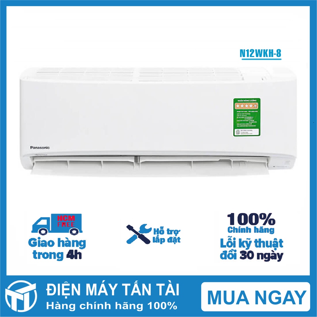 Máy lạnh Panasonic 1.5 HP CU/CS-N12WKH-8 2020, Phát ion lọc không khí, Chức năng hút ẩm, giao hàng miễn phí HCM