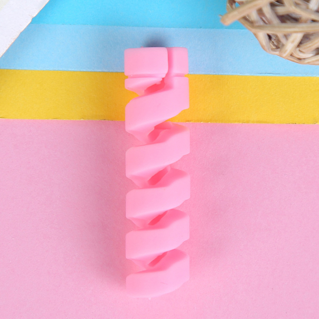 Set 10 Phụ Kiện Bảo Vệ Dây Cáp Sạc Bằng Silicon Mềm Nhẹ Hình Xoắn Ốc Thông Dụng