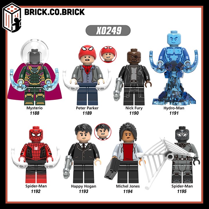Super Hero Đồ Chơi Marvels Spider Man Peter Parker Nick Fury Hydro Man Happy Hogan MJ Mysterio X0249