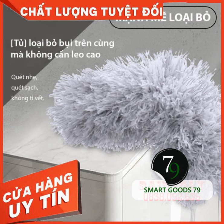 [ Chính Hãng ] [Freeship hàng cao cấp 288] Cây chổi lông quét lau bụi mạng nhện trần nhà đa năng cán dài inox rút gọn gậ