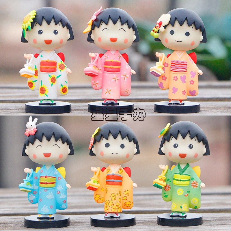 Búp Bê Anime Maruko Mặc Kimono Dễ Thương Để Bàn Trang Trí