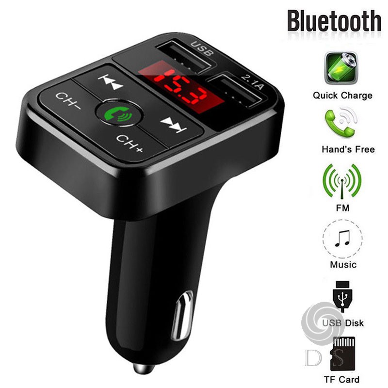 Củ Sạc Trên Ô Tô Bluetooth Tích Hợp Bộ Phát Sóng Fm Mp3 Không Dây Cho Iphone Samsung