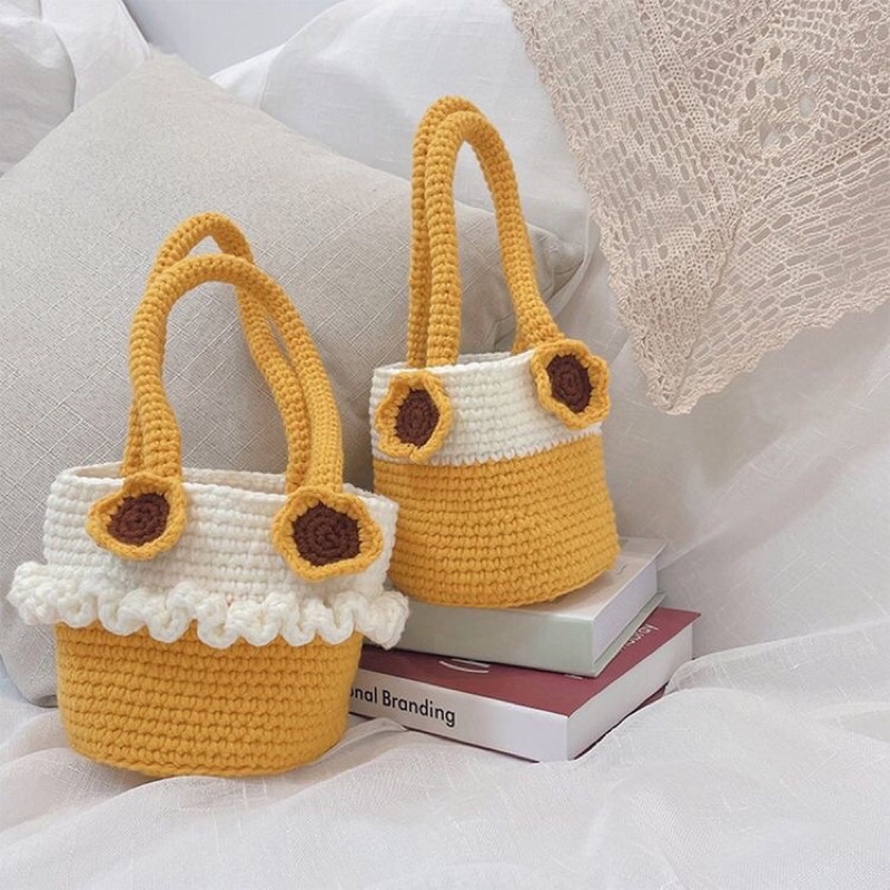 Túi len handmade dáng tiểu thư, dễ phối đồ, giá thành đi đôi chất lượng [shop mới mở bán]