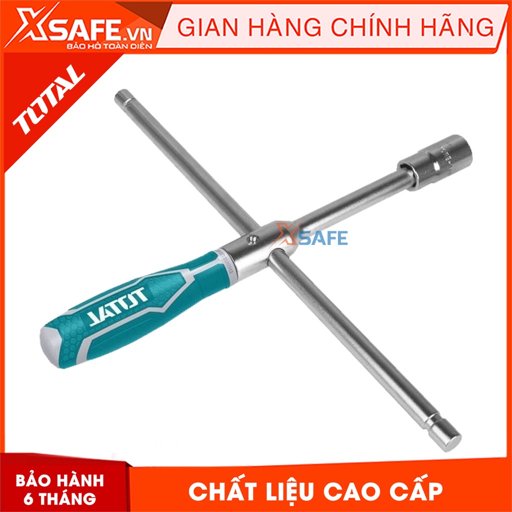 Tắc kê chữ thập TOTAL THTRCW40231 size 16 inch, kèm 4 socket 1/2 inch (17mm 19mm 21mm 23mm), Bộ cờ lê chữ T chống gỉ sét