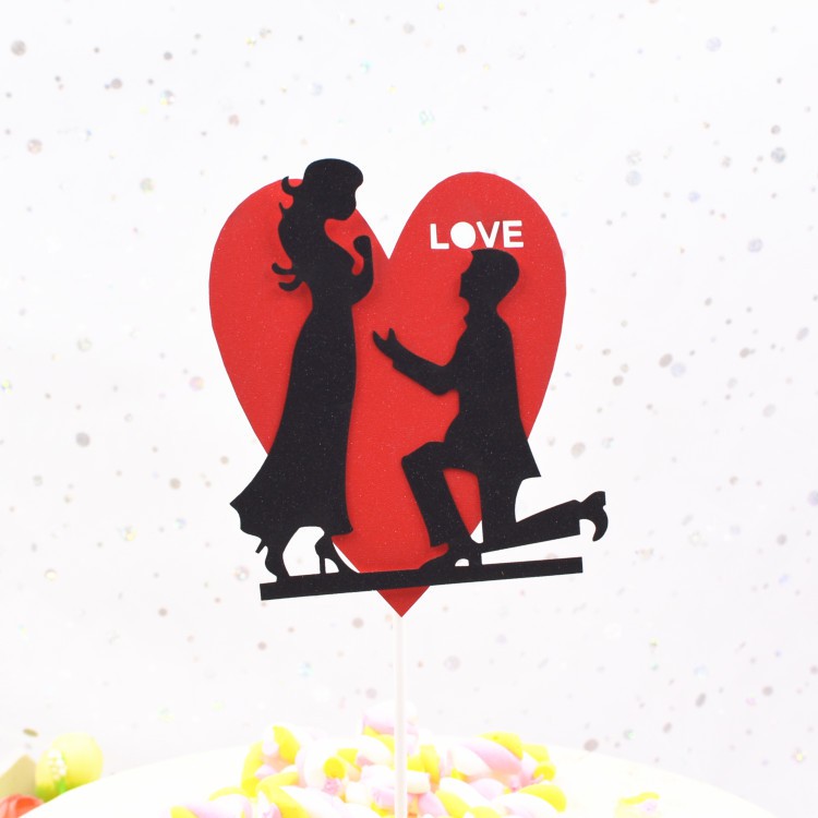 phụ kiện bánh kem [FREESHIP] Set cắm tỏ tình cầu hôn